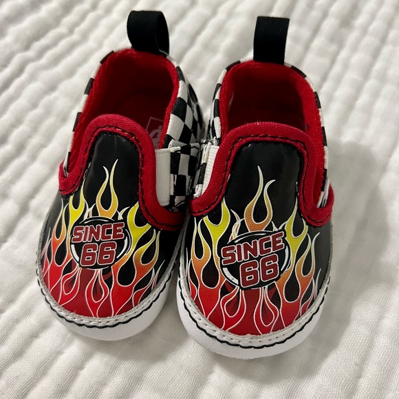 Vans | Shoes | Baby Boy Infant Size 2 Vans Sneakers Slipon V Crib Race ...
